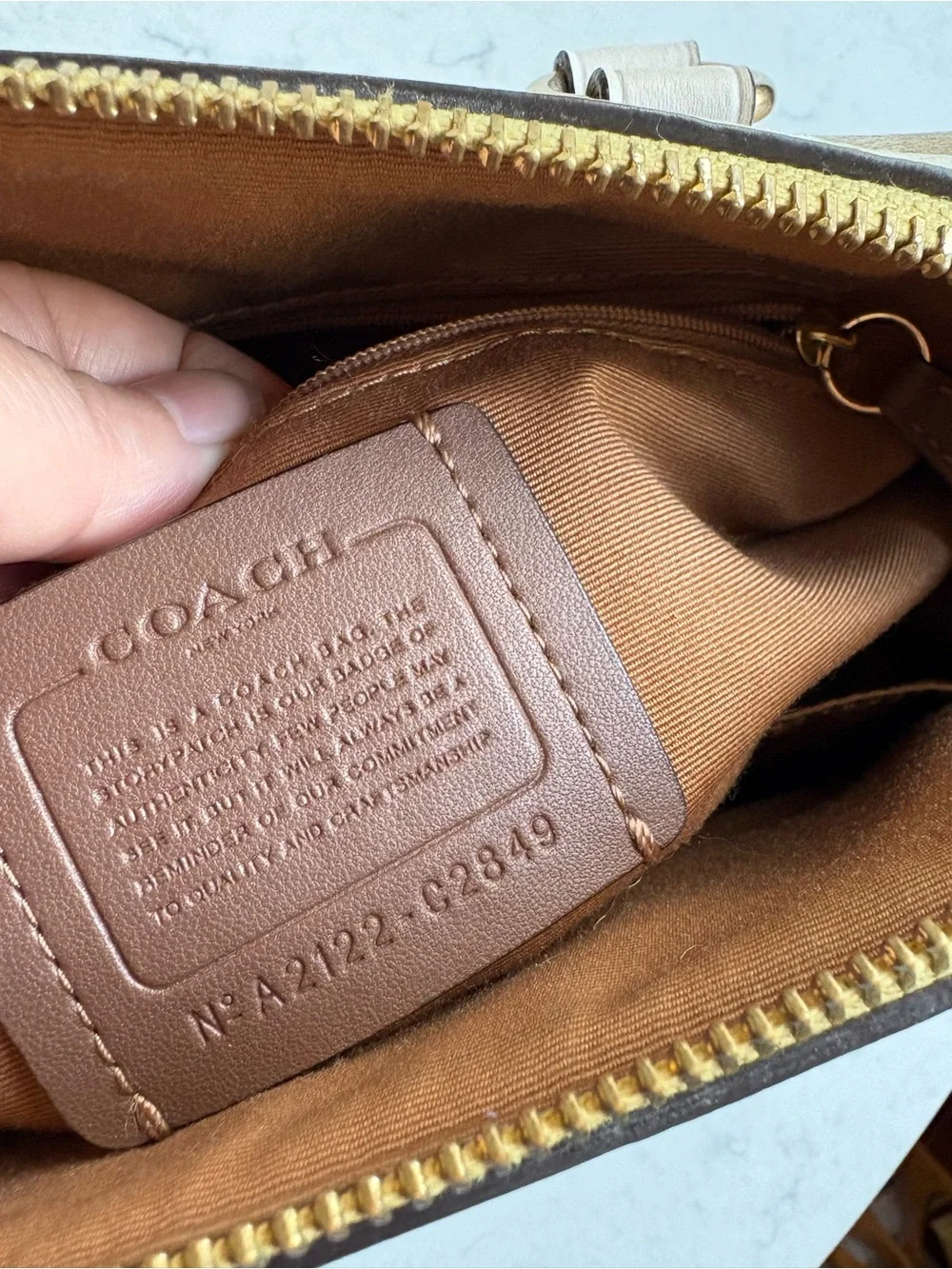 Coach Beige Floral Signature Satchel with Cream Handles